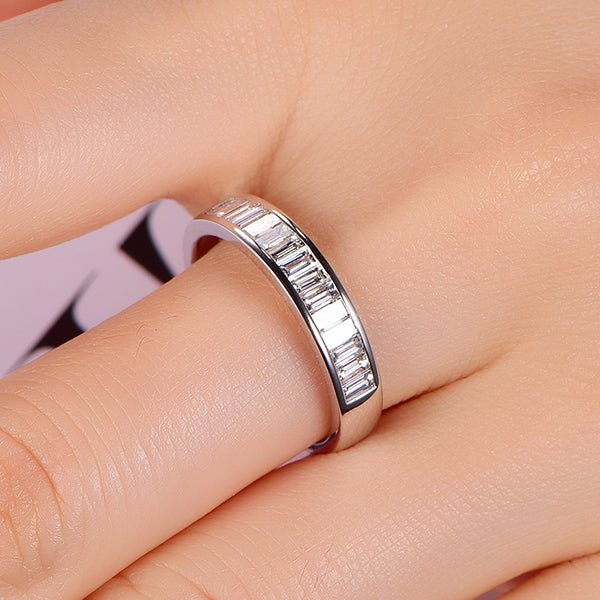0.8ct.w Channel Set Baguette Diamond Wedding Band 14K White Gold - Lord of Gem Rings