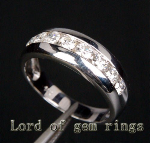 1.31ct Channel Set Diamond Half Eternity Wedding Band - Lord of Gem Rings