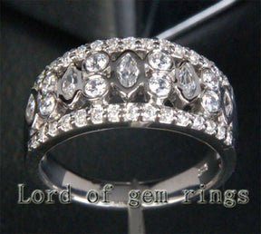 14K White Gold Bezel Diamond Wedding Ring Engagement Ring (1.32 ct.tw.) - Lord of Gem Rings