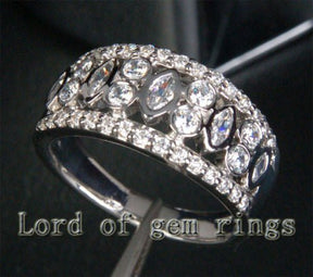 14K White Gold Bezel Diamond Wedding Ring Engagement Ring (1.32 ct.tw.) - Lord of Gem Rings