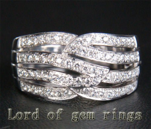 14K White Gold Diamond Wedding Ring Engagement Ring (.65 ct.tw.) - Lord of Gem Rings