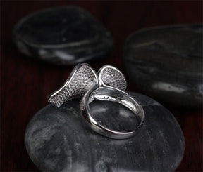 14K White Gold Flower Pavé Diamond Wedding Ring Engagement Ring (3.08ct.tw.) - Lord of Gem Rings