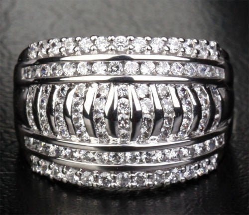 14K White Gold Unique Channel Diamond Wedding Ring Engagement Ring (1.15 ct. tw.) - Lord of Gem Rings