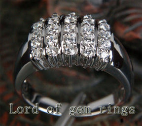 14K White Gold Unique Natural Diamond Wedding Ring Engagement Ring (.55 ct.tw.) - Lord of Gem Rings