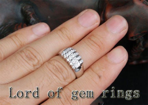 14K White Gold Unique Natural Diamond Wedding Ring Engagement Ring (.55 ct.tw.) - Lord of Gem Rings