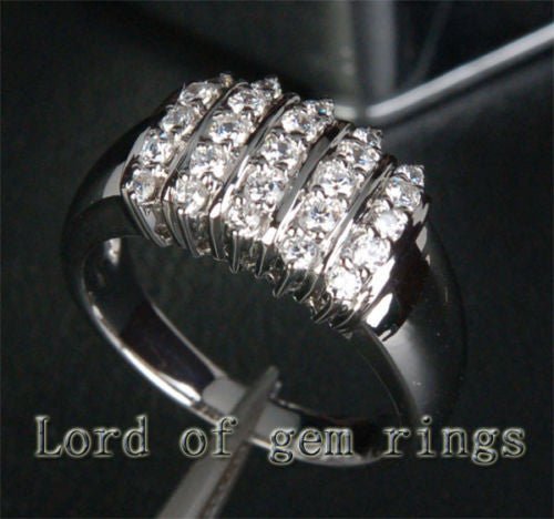 14K White Gold Unique Natural  Diamond Wedding Ring Engagement Ring (.55 ct.tw.)