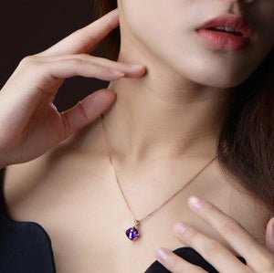 3.25ct Cushion Amethyst 18k Yellow Gold Necklace - Lord of Gem Rings