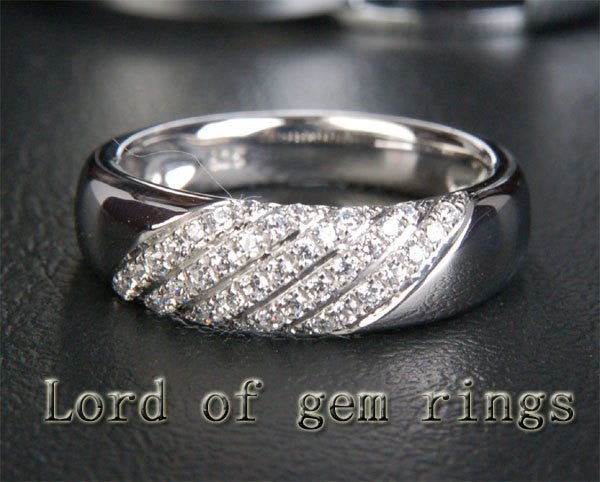 .36ctw Diamond Ring Wedding Band in 14K White Gold - Lord of Gem Rings
