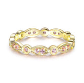 Art Deco Pavé - Set Pink Morganite Milgrain Eternity Band - Lord of Gem Rings