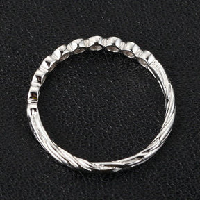 Bezel-Set Diamond Hand Crafted Twig Wedding Band - Lord of Gem Rings