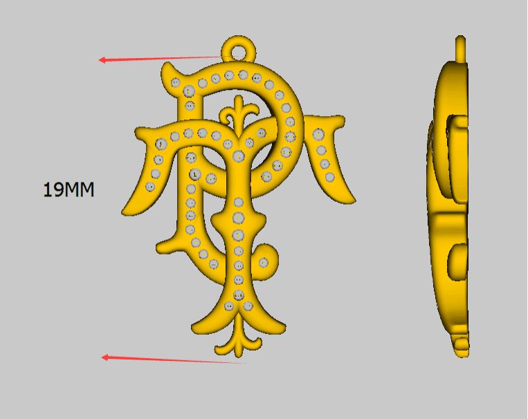 Custom Diamond 18K Yellow Gold Pendant 19mm - Lord of Gem Rings