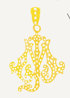 Diamond 18K Yellow Gold Pendant JM 25.5mm - Lord of Gem Rings