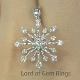 Diamond firework Pendant,14K White Gold - Lord of Gem Rings