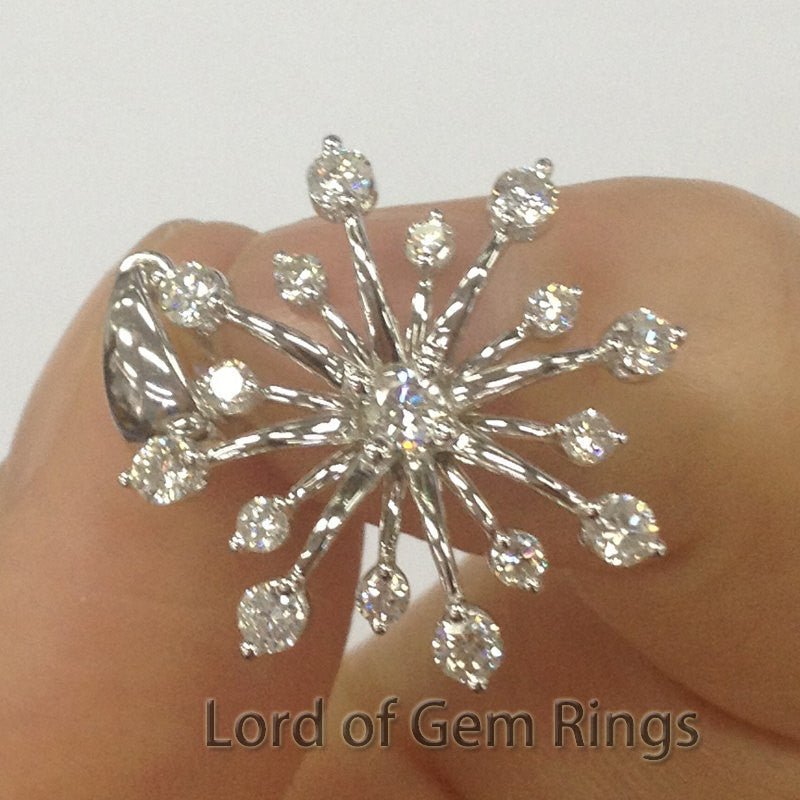Diamond firework Pendant,14K White Gold - Lord of Gem Rings