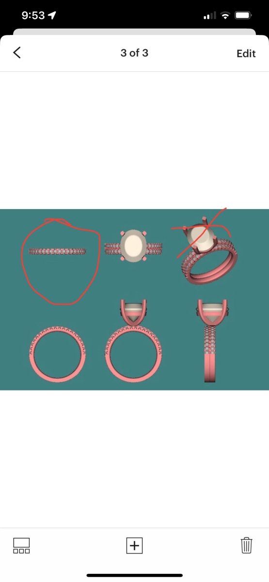 Diamond Matching Band 14K Gold - Lord of Gem Rings