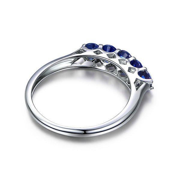 Five Stone Sapphire Ring September Birthstone Band Women's Ring - Lord of Gem Rings