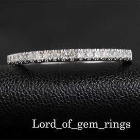 French Pave Diamond Half Eternity Wedding Band - Lord of Gem Rings