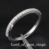 French Pave Diamond Half Eternity Wedding Band - Lord of Gem Rings