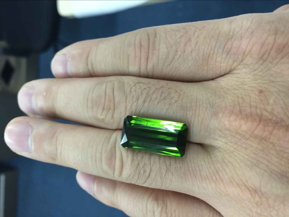 green tourmaline for diamond pendant - Lord of Gem Rings