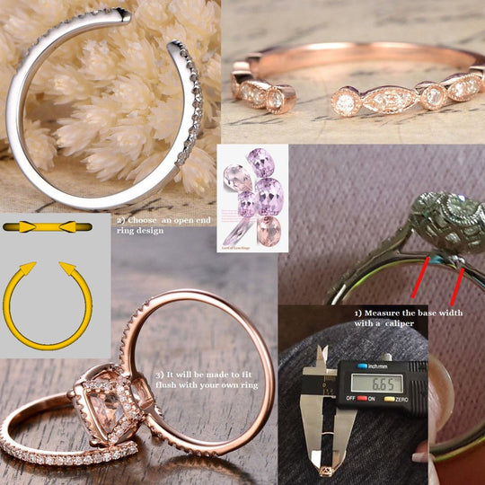 How to custom make open end matching diamond wedding band for your own ring