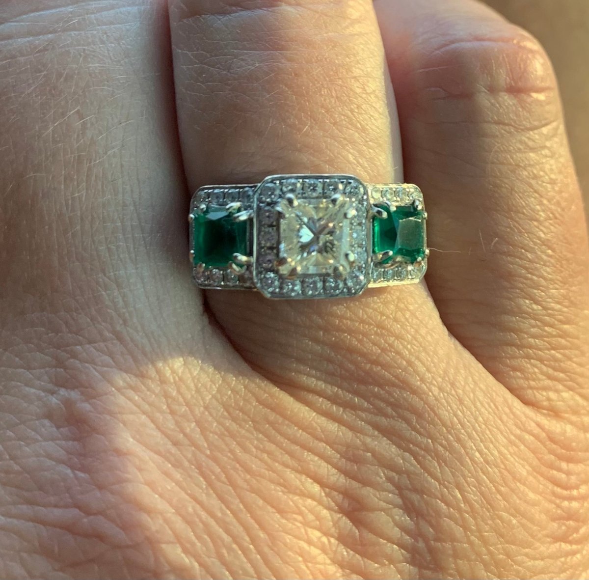 Lynn- 3-Stone Princess Diamond Engagement Setting 14K White Gold - Lord of Gem Rings