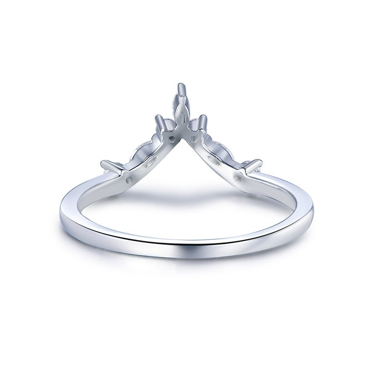 Marquise and Round Diamond or Moissanite Tiara Chevron Wedding Band - Lord of Gem Rings