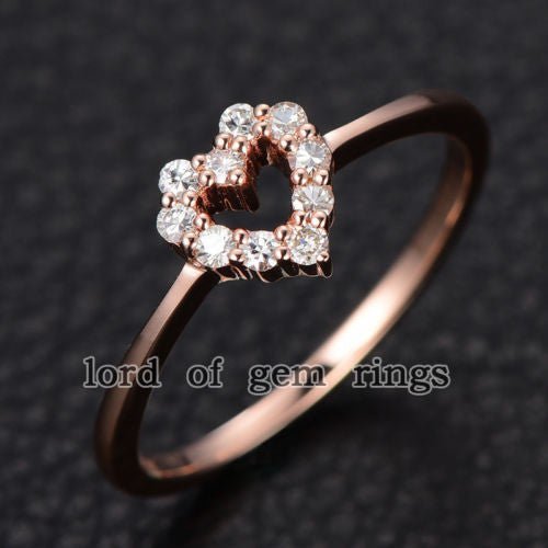 Moissanite Accents Heart Halo - Lord of Gem Rings
