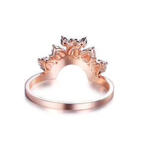 Moissanite Diamond Tiara Ring Guard 14k Rose Gold - Lord of Gem Rings