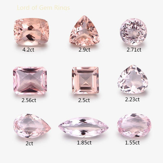 Morganite loose stones, for custom  Engagement or Wedding Ring with accent diamonds or gemstones