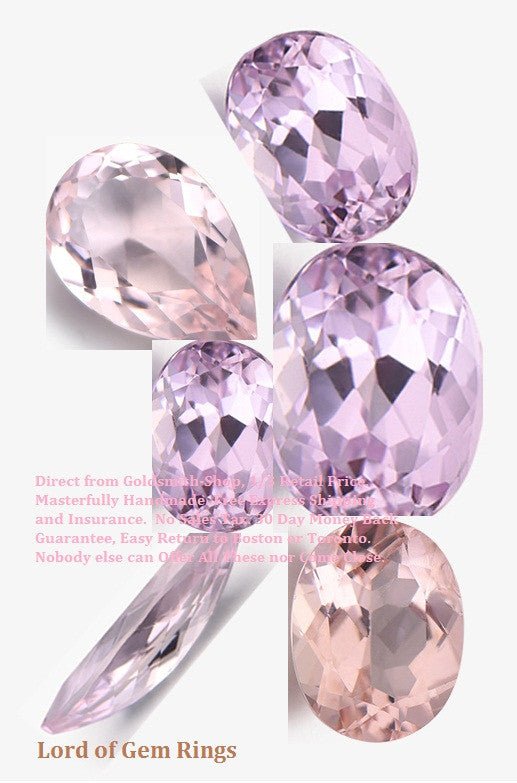 Morganite loose stones, for custom Engagement or Wedding Ring with accent diamonds or gemstones - Lord of Gem Rings