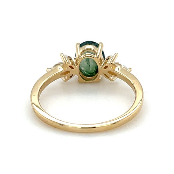 Oval Moss Agate Petal Ring - Lord of Gem Rings