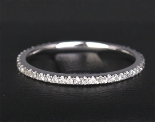 Pave-Set Diamond Wedding Band Stackable Full Eternity Ring - Lord of Gem Rings