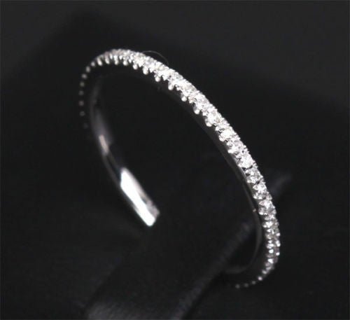 Pave-Set Diamond Wedding Band Stackable Full Eternity Ring - Lord of Gem Rings
