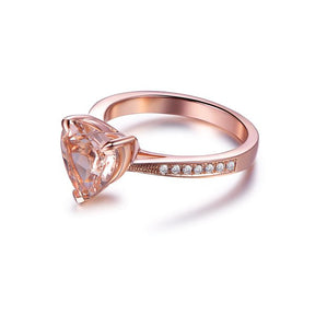 Personalized Gift Heart Morganite Diamond Engagement Ring - Lord of Gem Rings