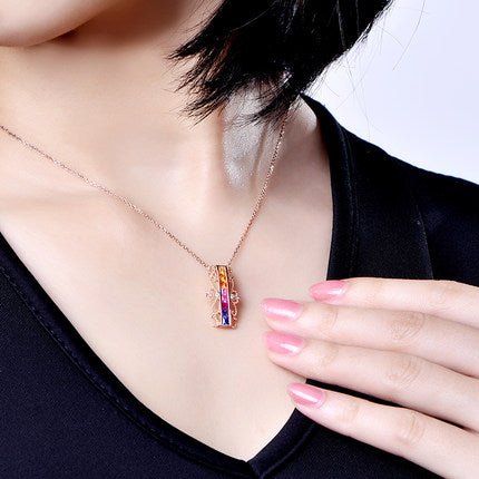 Rainbow Vintage Ruby Sapphire Pendant 18k Gold - Lord of Gem Rings