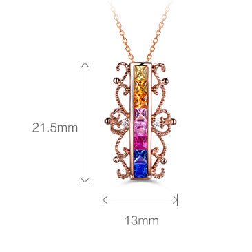 Rainbow Vintage Ruby Sapphire Pendant 18k Gold - Lord of Gem Rings