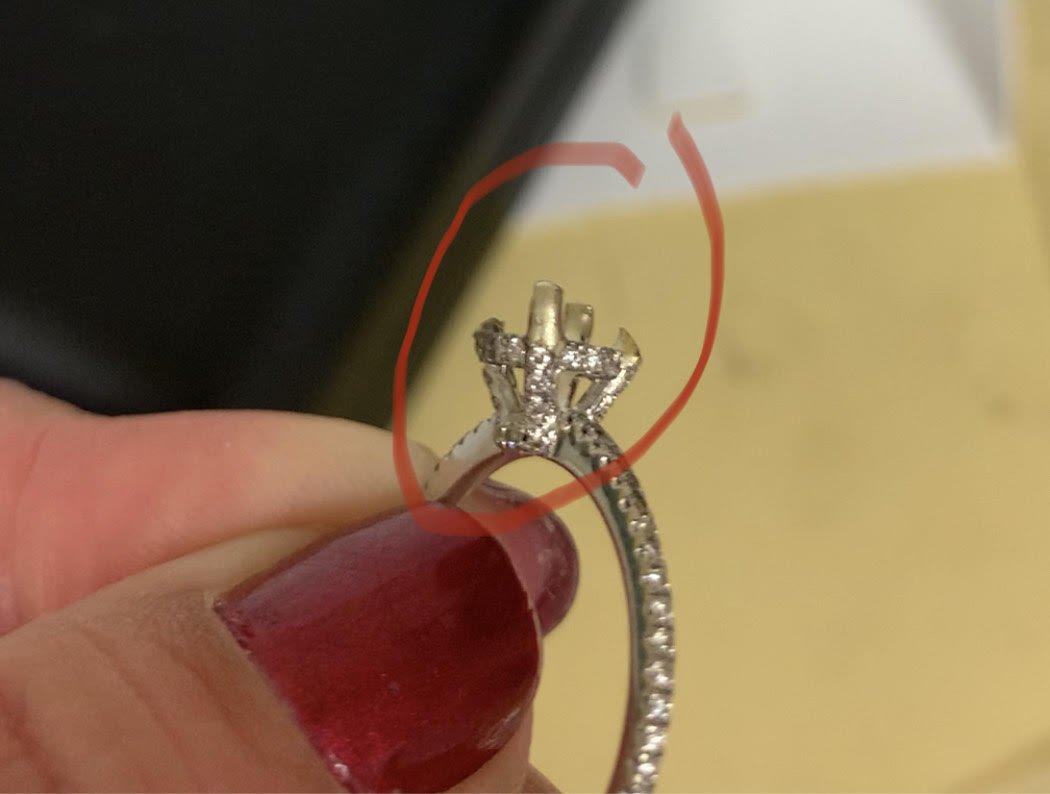 Reserved for KND - Pear Semi Mount Ring Diamond Milgrains Platinum - Lord of Gem Rings