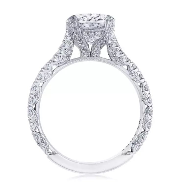Reserved for KND - Pear Semi Mount Ring Diamond Milgrains Platinum - Lord of Gem Rings