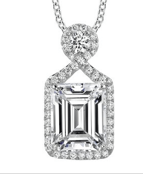 Reserved for Smith, White Gold Semi Mount Pendant  accent 3mm Moissanite