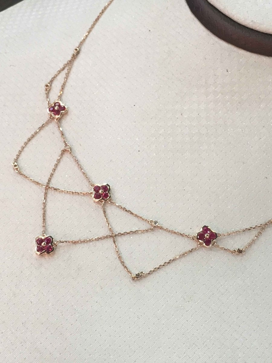 Reserved for Stephanie 14K Rose Gold Emerald Necklace - Lord of Gem Rings