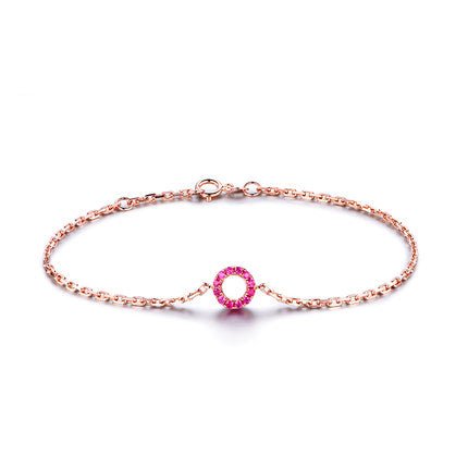 Ruby Sapphire Circle Bracelet 18k Gold - Lord of Gem Rings