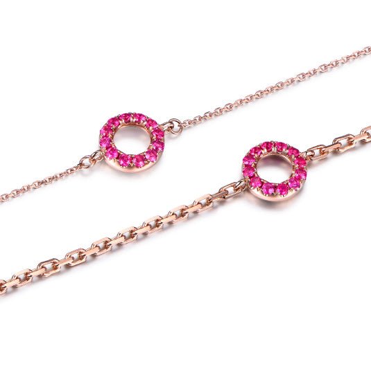 Ruby Sapphire Circle Bracelet 18k Gold - Lord of Gem Rings