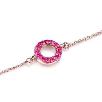 Ruby Sapphire Circle Bracelet 18k Gold - Lord of Gem Rings