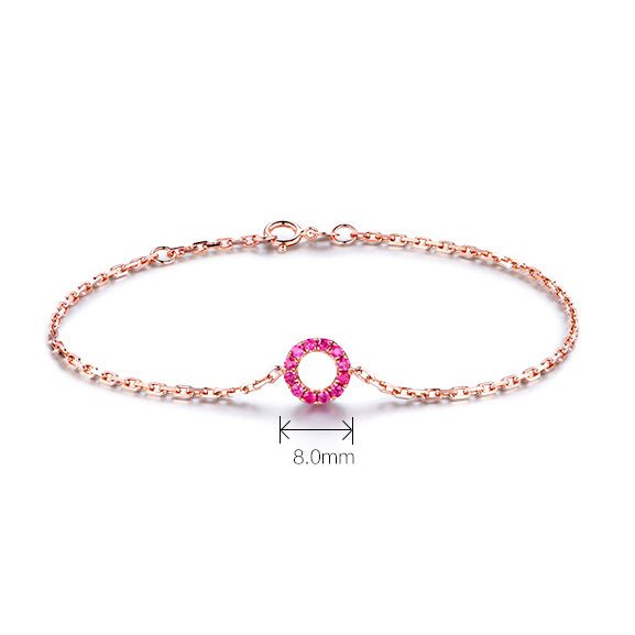 Ruby Sapphire Circle Bracelet 18k Gold - Lord of Gem Rings
