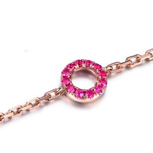 Ruby Sapphire Circle Bracelet 18k Gold - Lord of Gem Rings