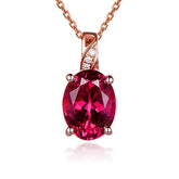 Tourmaline Diamond Pendant 18k Rose Gold - Lord of Gem Rings