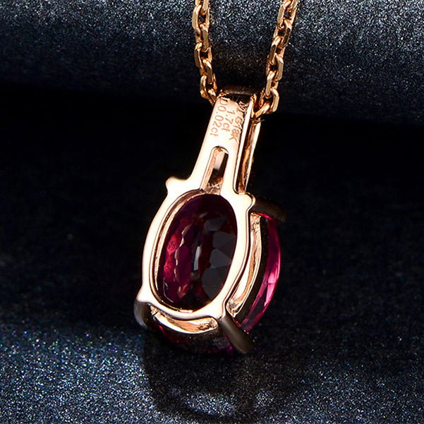 Tourmaline Diamond Pendant 18k Rose Gold - Lord of Gem Rings