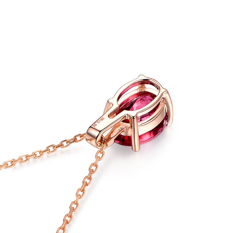 Tourmaline Diamond Pendant 18k Rose Gold - Lord of Gem Rings