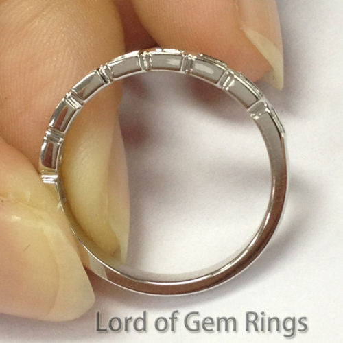 Bezel Baguette VS Diamonds Eternity Wedding Band Anniversary Ring,14K White Gold - Lord of Gem Rings - 4
