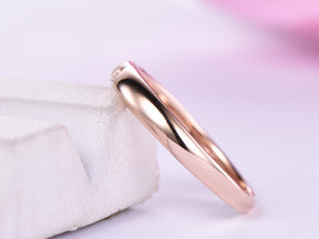 2mm Wedding Ring with Gemstone 14K Gold